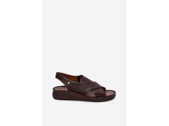 Dámské kožené sandály model 22206996 hnědé - Zazoo 6