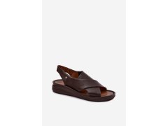 Dámské kožené sandály model 22206996 hnědé - Zazoo 7