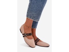 Dámské baleríny s&nbsp;pásky béžové - model 22207009 2