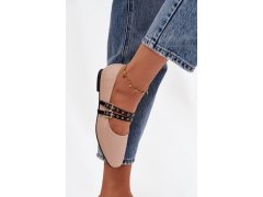 Dámské baleríny s&nbsp;pásky béžové - model 22207009 3
