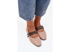 Dámské baleríny s&nbsp;pásky béžové - model 22207009 5