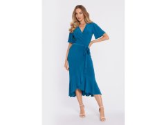 Zavinovací midi šaty modré model 22225133 - STYLOVE 2