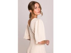 Dámské šaty s&nbsp;puff rukávy model 22260590 krémové - STYLOVE 3