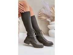 kozačky se svrškem z punčochy model 22261641 - SWEET SHOES 2