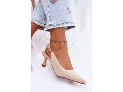 Textilní sandály béžové model 22261643 - SWEET SHOES 1