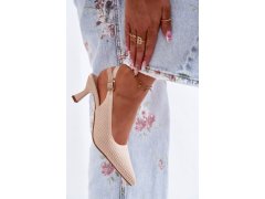 Textilní sandály béžové model 22261643 - SWEET SHOES 4