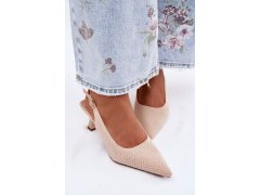 Textilní sandály béžové model 22261643 - SWEET SHOES 5