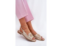 Kožené sandály model 22270405 zlaté - S.Barski 8