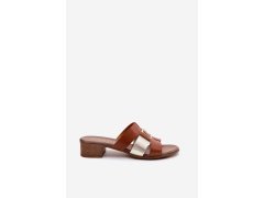 Kožené dámské sandály model 22278535 hnědé - Zazoo 4