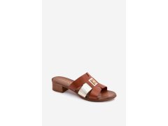 Kožené dámské sandály model 22278535 hnědé - Zazoo 5