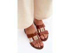 Kožené dámské sandály model 22278535 hnědé - Zazoo 6
