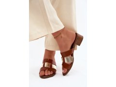 Kožené dámské sandály model 22278535 hnědé - Zazoo 7