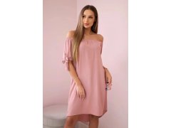 Šaty svázané na rukávech model 22281450 starorůžová - Kesi 3