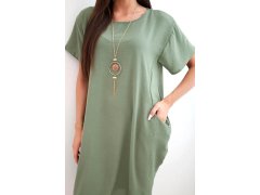 Šaty s&nbsp;kapsami a&nbsp;přívěskem model 22281455 khaki - Kesi 2