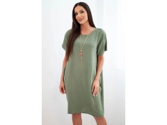 Šaty s&nbsp;kapsami a&nbsp;přívěskem model 22281455 khaki - Kesi 3