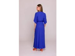 Viskózové maxi šaty se zavinovacím vzorem model 22286851 modré - STYLOVE 1