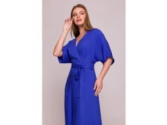 Viskózové maxi šaty se zavinovacím vzorem model 22286851 modré - STYLOVE 2