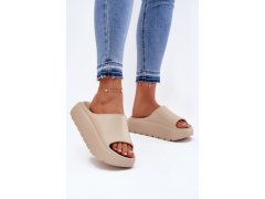 Pěnové dámské pantofle béžové - model 22334227 1