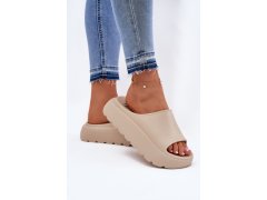 Pěnové dámské pantofle béžové - model 22334227 3
