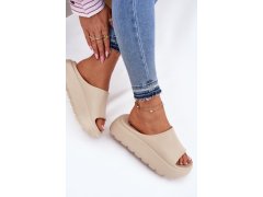 Pěnové dámské pantofle béžové - model 22334227 5