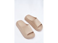 Pěnové dámské pantofle béžové - model 22334227 7