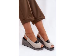 Kožené sandály model 22369836 béžové - S.Barski 6