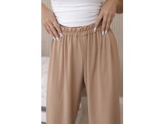 Dámské kalhoty model 22371897 se širokými nohavicemi cappuccino - Kesi 1