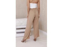 Dámské kalhoty model 22371897 se širokými nohavicemi cappuccino - Kesi 2