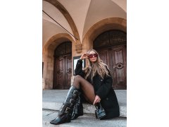Dámské kozačky s ohrnutým lemem černé model 22383600 - SWEET SHOES 4