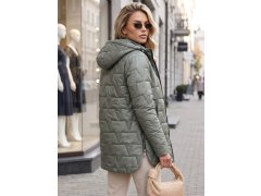 Dámská prošívaná bunda s kapucí zelená model 22547129 - FashionStreet 1