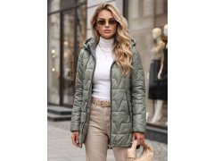 Dámská prošívaná bunda s kapucí zelená model 22547129 - FashionStreet 2