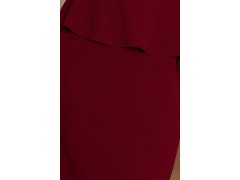 Elegantní dámské midi šaty v bordó barvě s volánkem model 22313766 - numoco 5