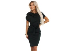 šaty s asymetrickou sukní a páskem KHAKI model 21222751 - numoco 4