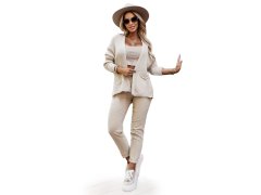 model 21366272 Teplý svetr s&nbsp;kapsami a&nbsp;žebrovanými manžetami béžový - numoco basic 1
