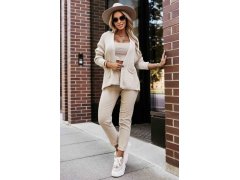 model 21366272 Teplý svetr s&nbsp;kapsami a&nbsp;žebrovanými manžetami béžový - numoco basic 3