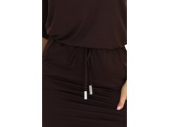 Sportovní midi šaty s&nbsp;kapsami a&nbsp;zavazováním v&nbsp;pase hnědé model 21479053 - numoco 7