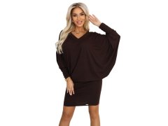 model 21481269 Pohodlné šaty s&nbsp;dlouhými rukávy čokoládové - numoco 7